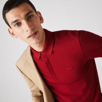 Lacoste Regular Fit Paris Polo Pánské - Polo Tmavě Červené | CZ-VkytTA